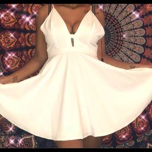 White cut out dress